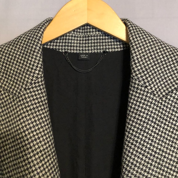 All Saints Paityn Check Coat Womens 2 Italian Wool Black Gray Lined - Picture 5 of 16